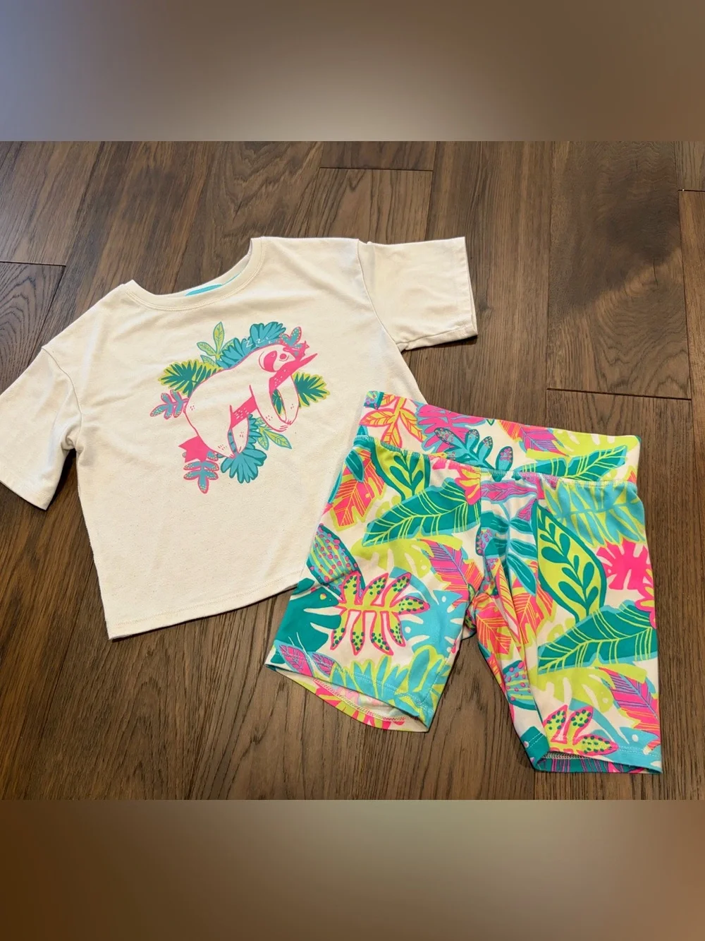 Cat & Jack Girls Sloth Pajama Set - Size 10